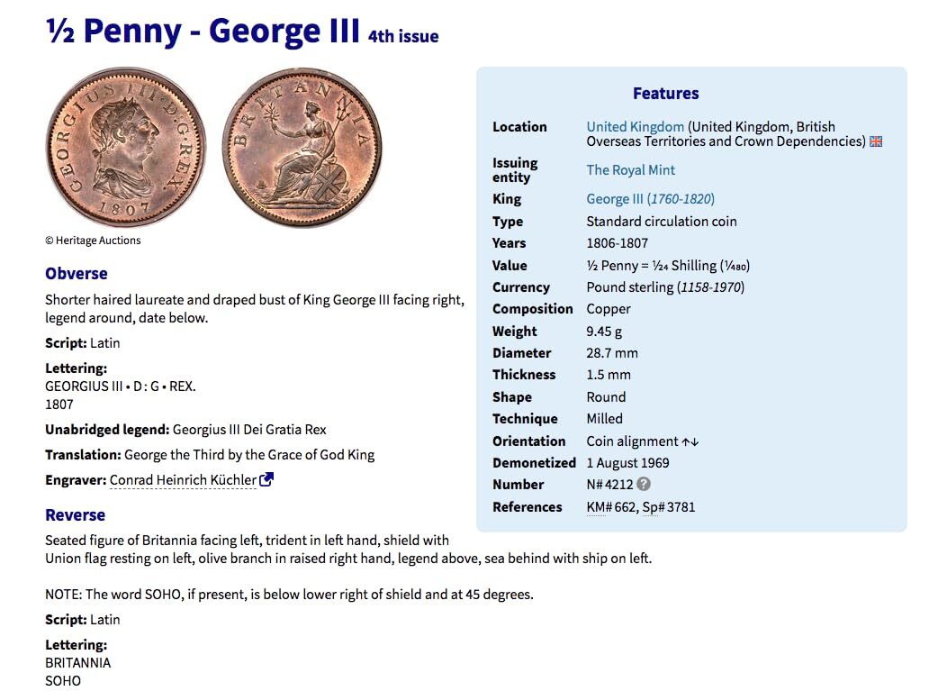 1806-1807 UK Great Britain coin pendant King George III Britannia England 001847