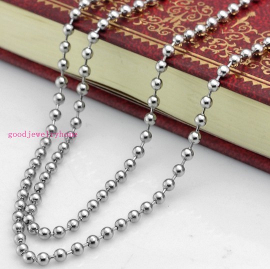 1.5mm-10mm New Stainless Steel Silver Men/Womens Necklace Bead Ball Chain 16-40″