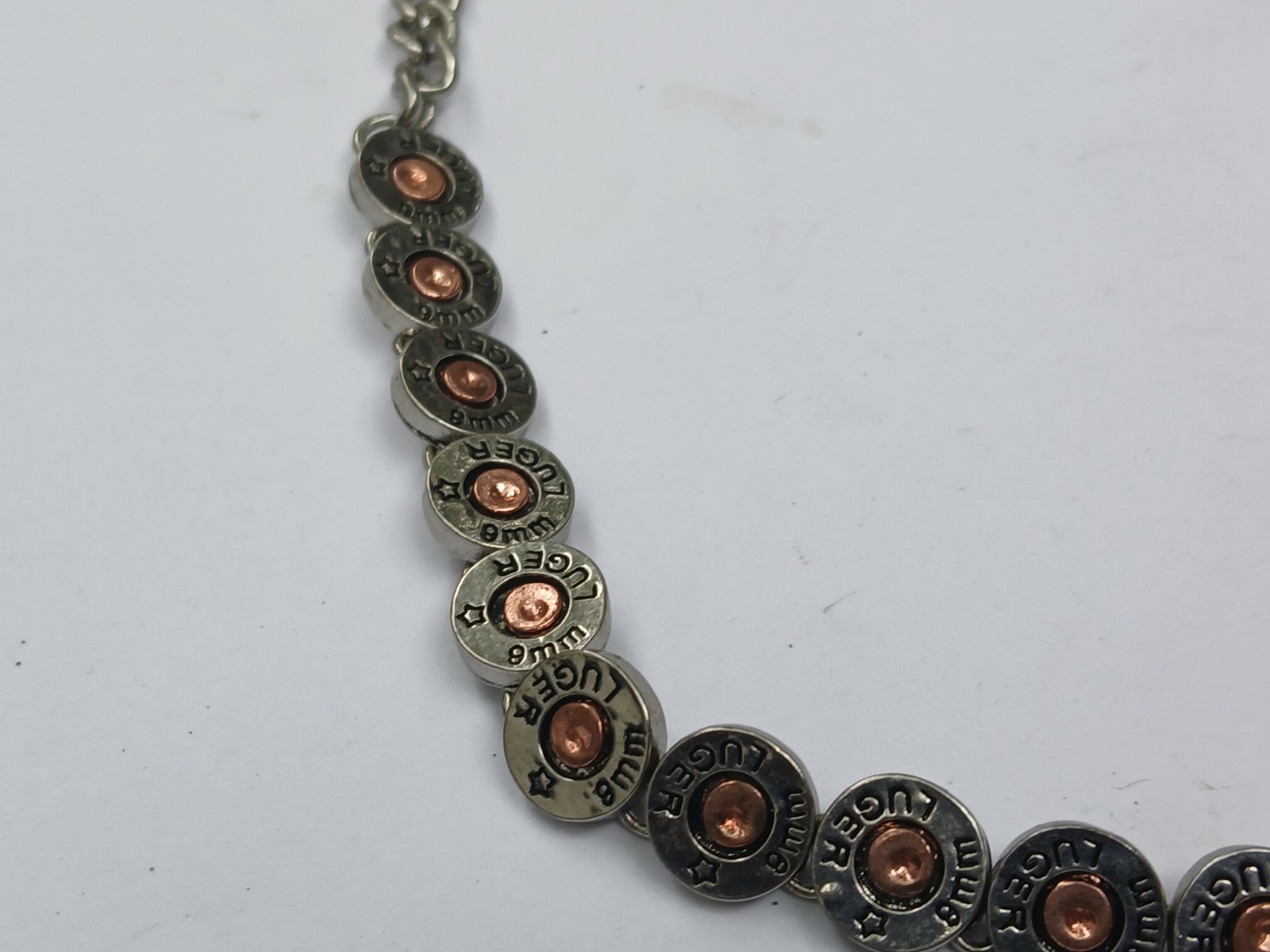 Bullet And Casing Necklace 9mm. 18″