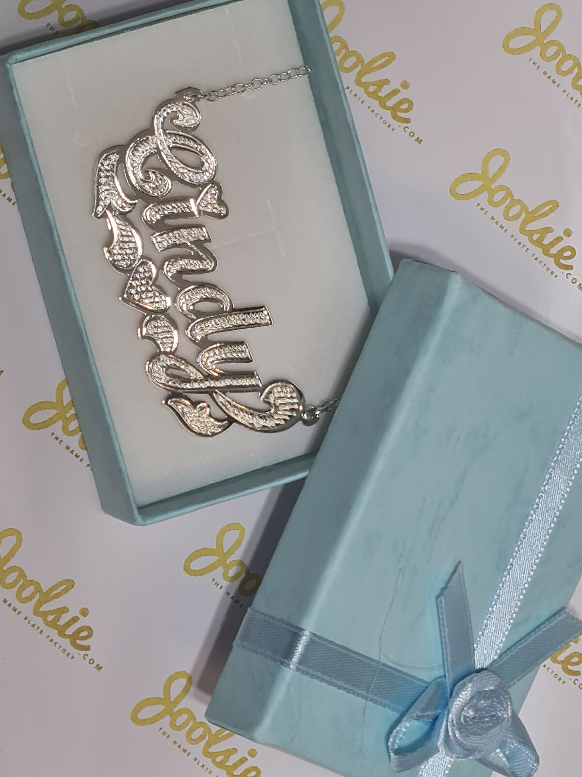 PERSONALIZED STERLING SILVER .925 SINGLE NAME PLATE CHAIN NECKLACE * FREE SHIP