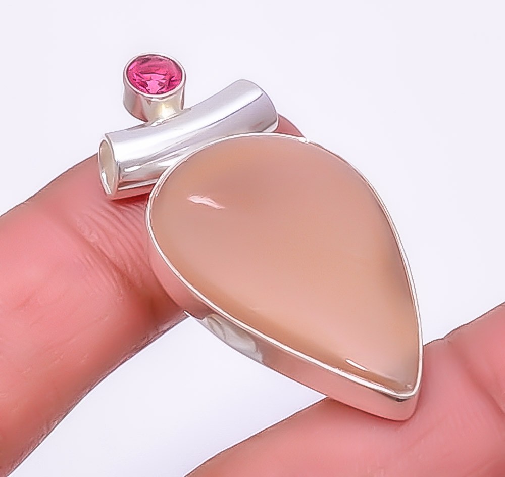 Moonstone – Sri Lanka 925 Sterling Silver Pendant 1.56″ P972926, Christmas Gift