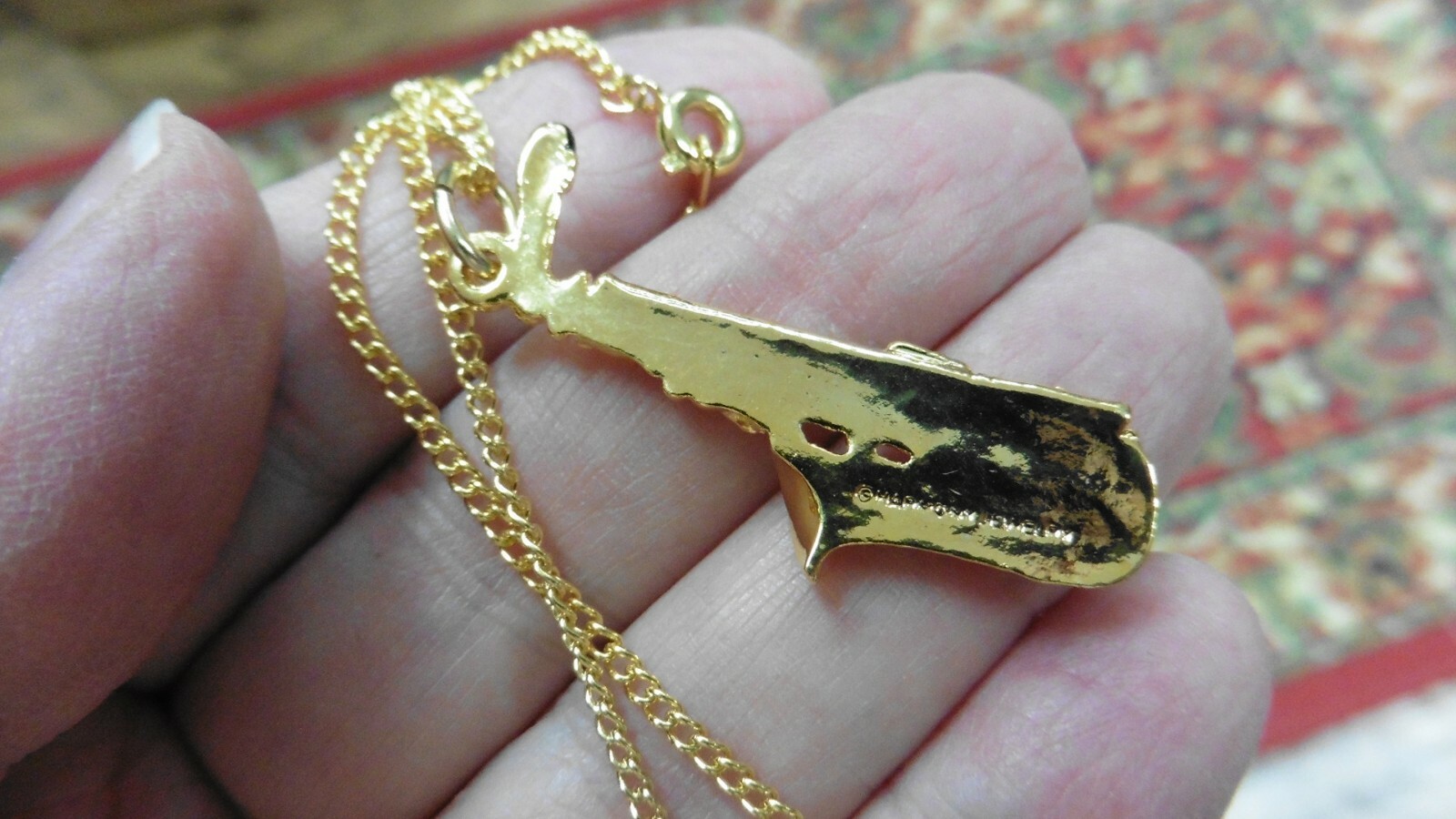 (M-15-C) ALTO SAX Saxophone NECKLACE jewelry 24k gold plate I love saxophones