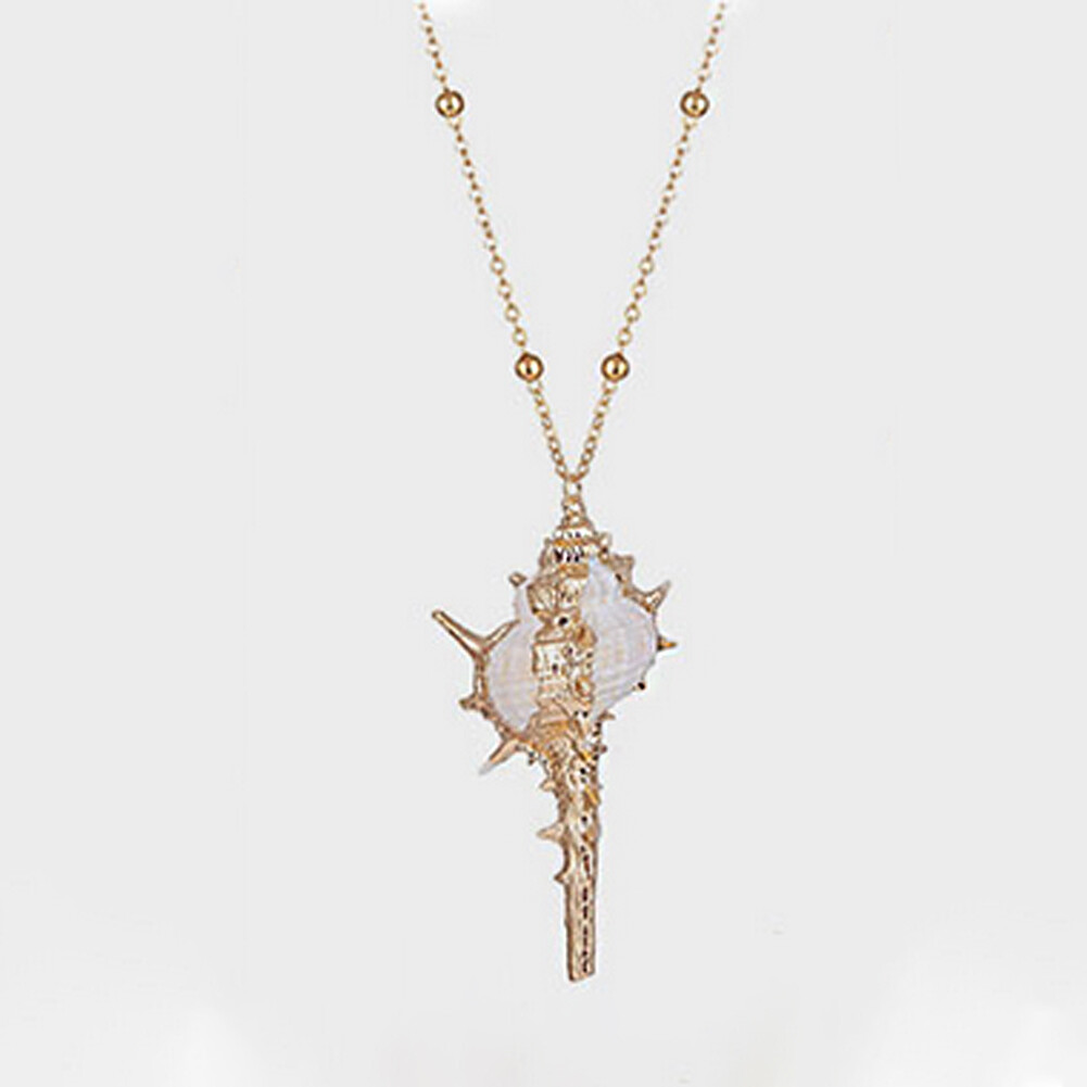 Natural Conch Seashell Necklace Mermaid Jewelry Beach Nautical Gold 1PCS NEW