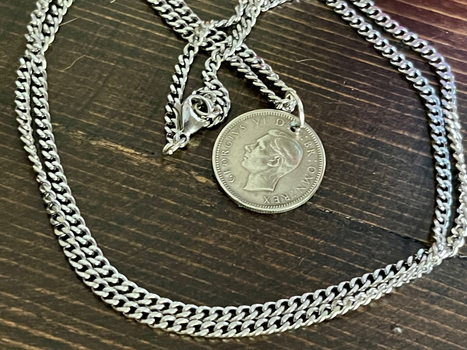 UK 6 Pence Coin Necklace Pendant Sixpence Handmade Jewelry British Currency