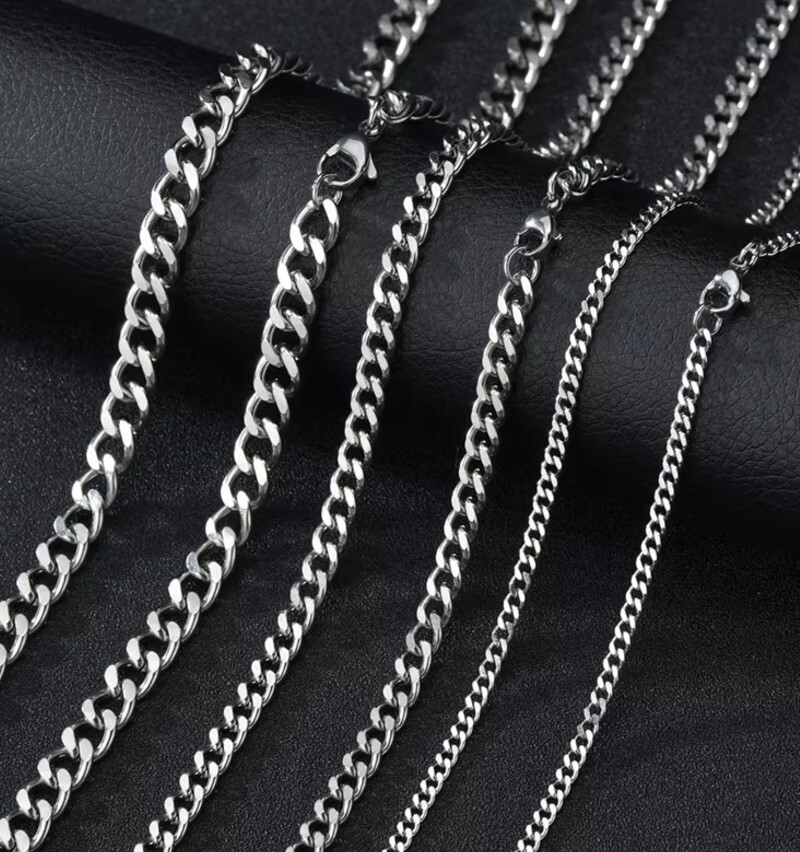 Stainless Steel 50cm( 19.7 Inch) 5 mm Cuban Curb Chain