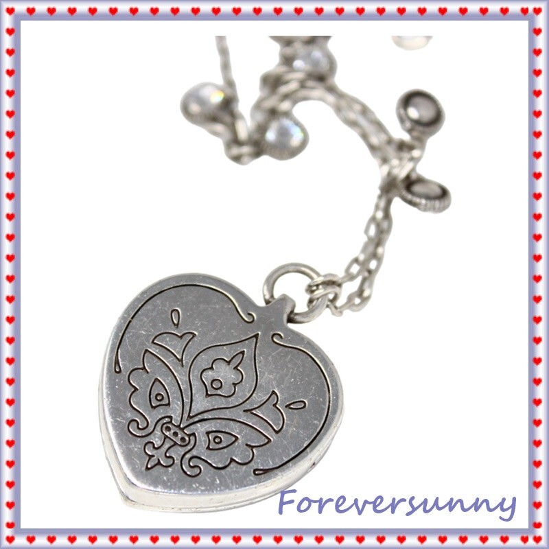 Brighton Shakespeare Crystal Pendant Locket Photo Opens Pendant Necklace