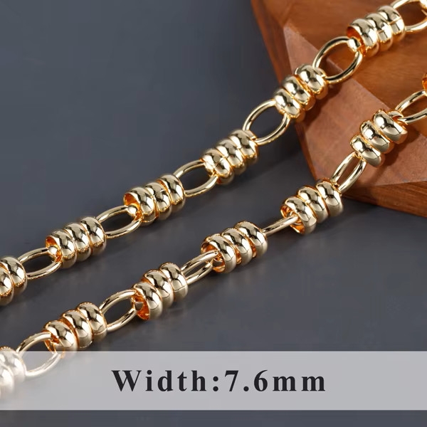 18k Gold Plated Necklace, Copper Base Metal 24″ Rolo Chain, High Quality GC20702