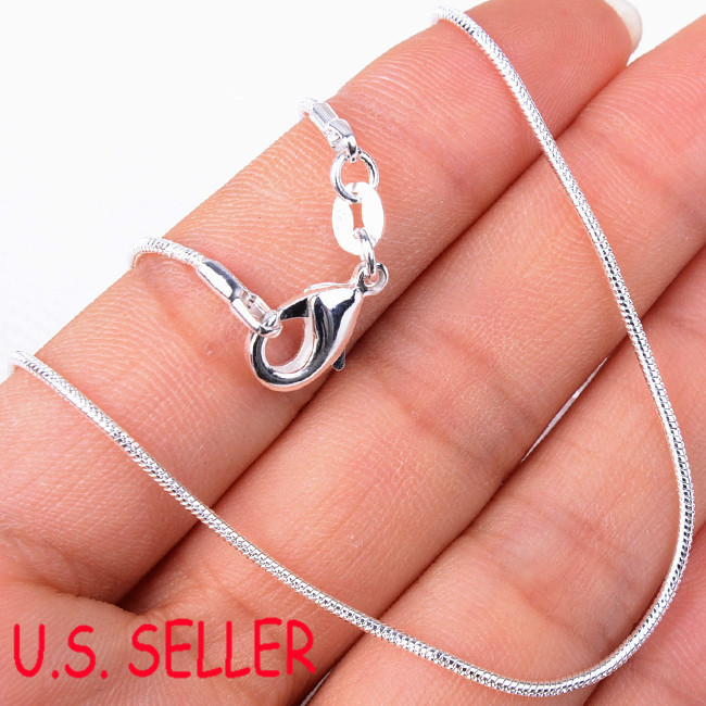 Men& Women’s Solid 925 Sterling Silver Tarnish-Free Italian Snake Chain Necklace