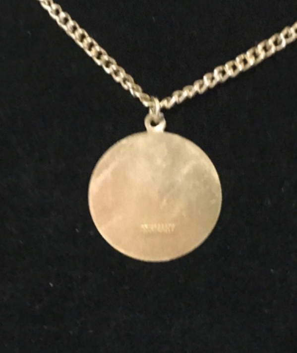 Vintage Necklace Chain Gold Tone Pendant Mother Mary Germany Match Religious