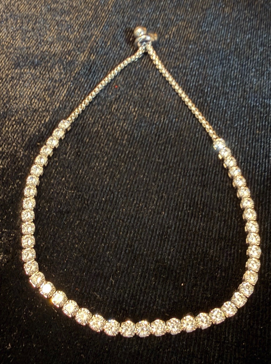 AAA CZ Tennis Bracelet 18K White Gold Filled Adjustable Sliding Clasp 6-10inches