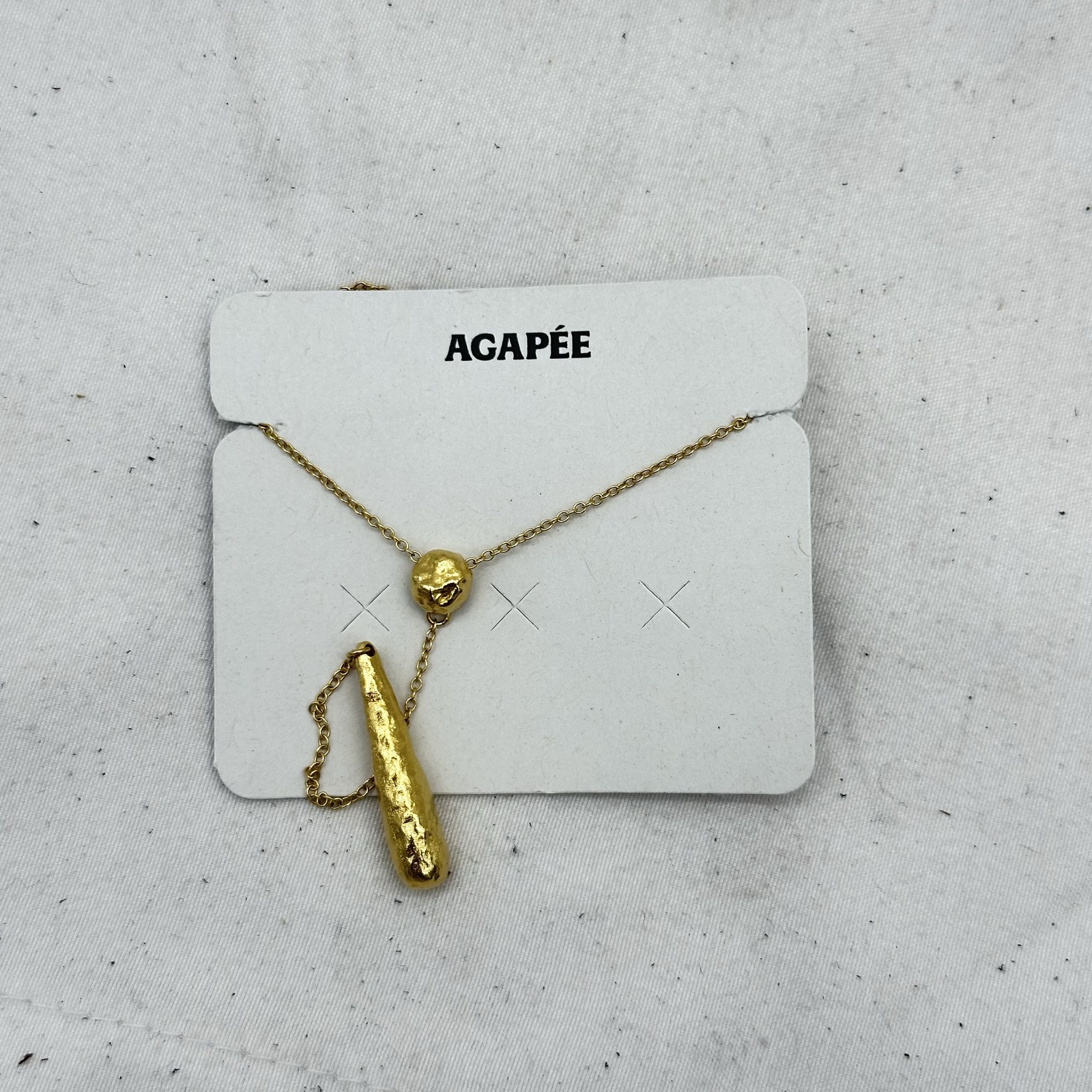 Agapee Womens Stilla Lariat Sliding Pendant Necklace 18K Gold Plated Brass 17″