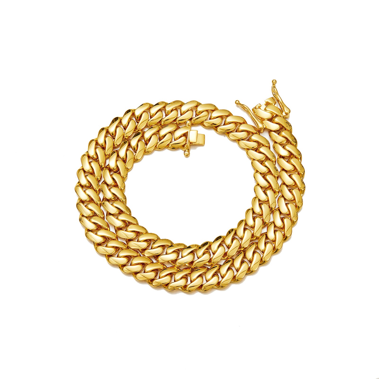 10mm-22mm Stainless Steel Miami Cuban Chain Necklace Bracelet 18K Gold Plated