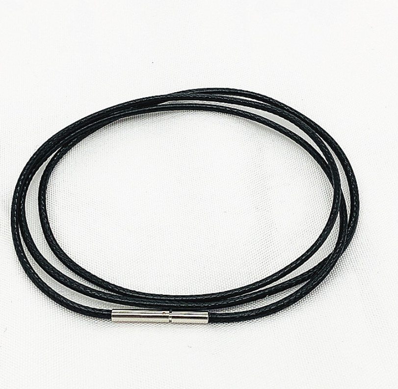 Stainless Steel Clasp 1.5mm Black Wax Leather Necklace Cord String Chain 14-32″