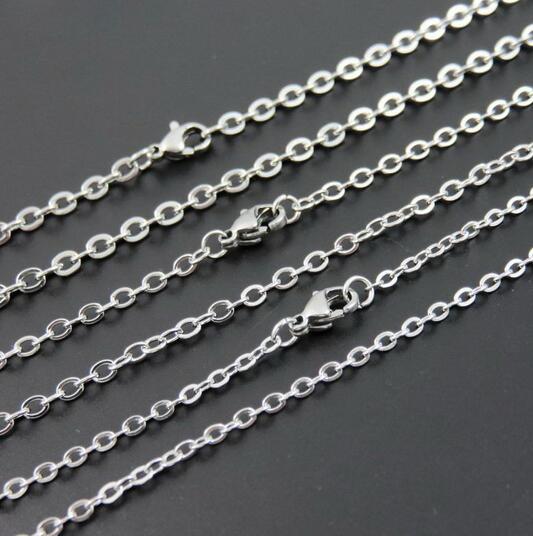 100pcs Lot Female stainless steel 16”-32” rolo chain necklaces 1.5/2/2.3/3mm
