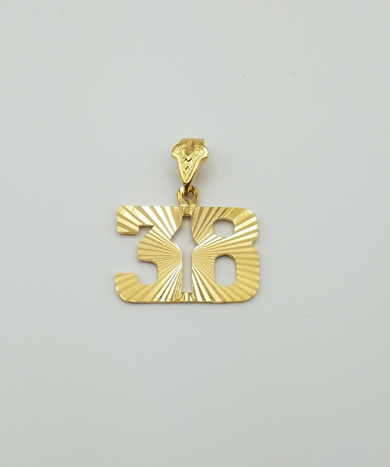 Gold Number Pendant a larger Diamond-Cut 24k GP Jersey Numbers 26-50