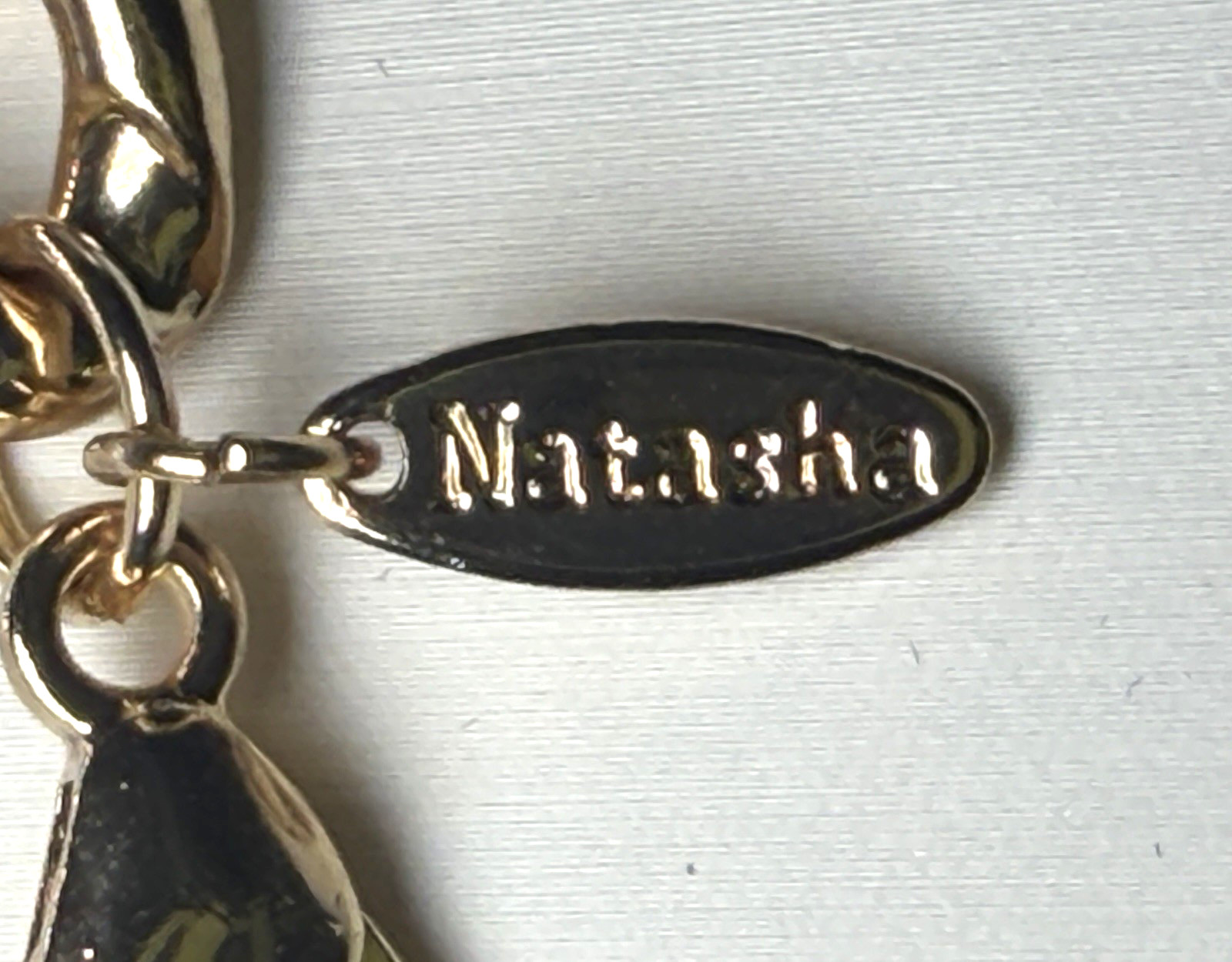 Natasha Leopard Panther Necklace Gold Tone Rhinestone Black Enamel Statement