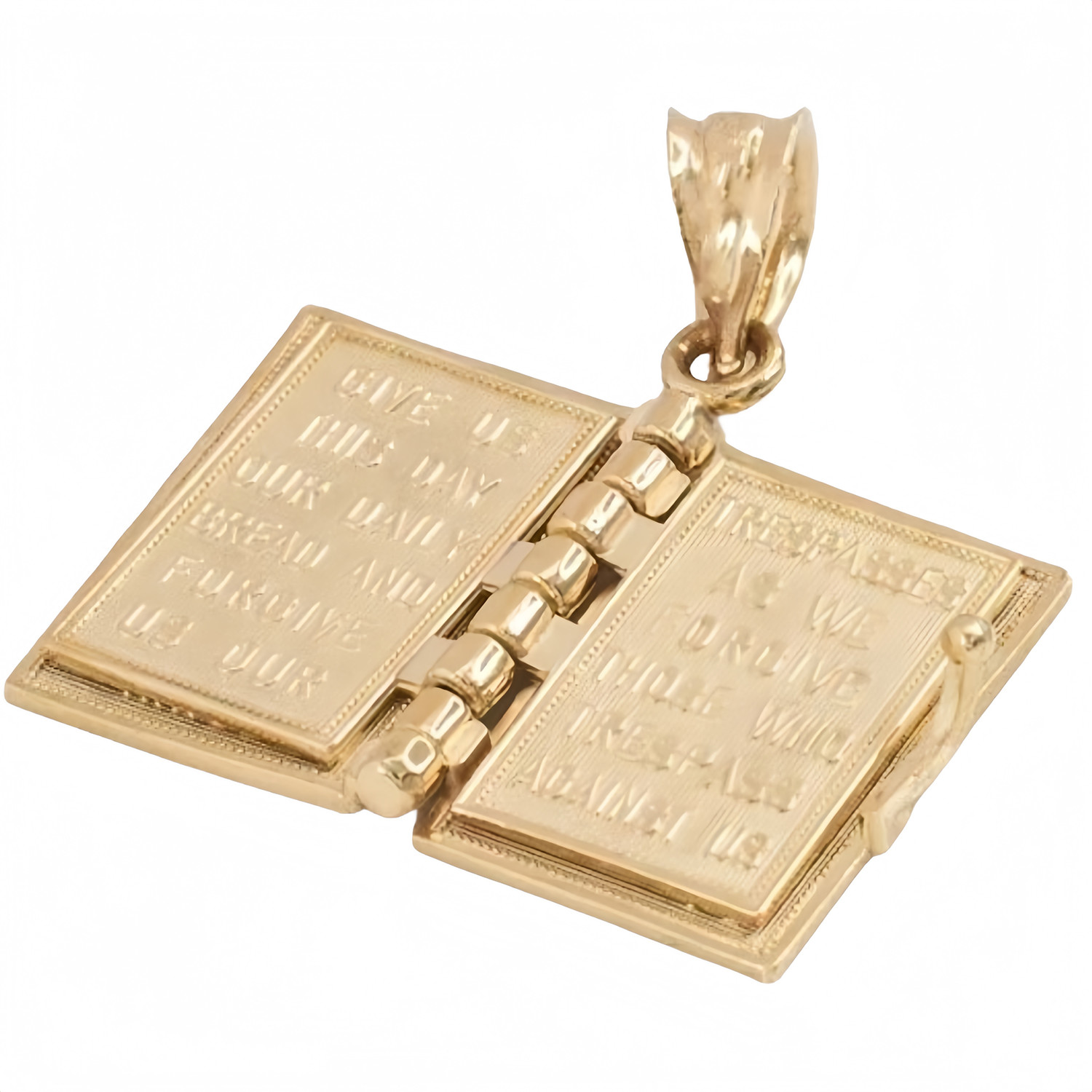 Bible Book Pendant Necklace Vintage Gold Cross Unique Jewelry For Men Women US