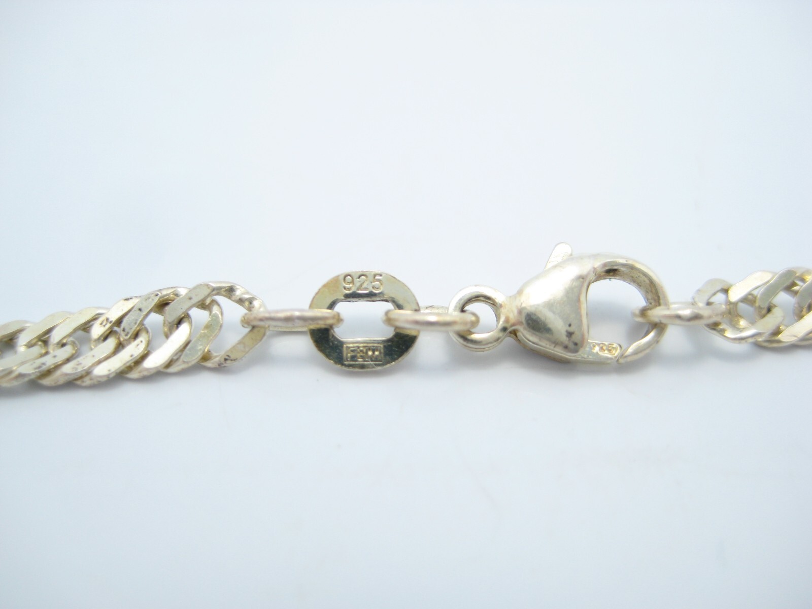 Sterling Silver 3.3mm Flat Curb Link Chain Link Necklace 18″