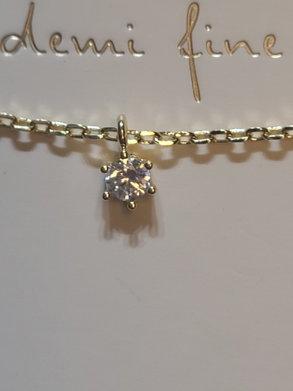 14k Gold Plated Triple Cubic Zirconia Layered Necklace -A New Day Gold