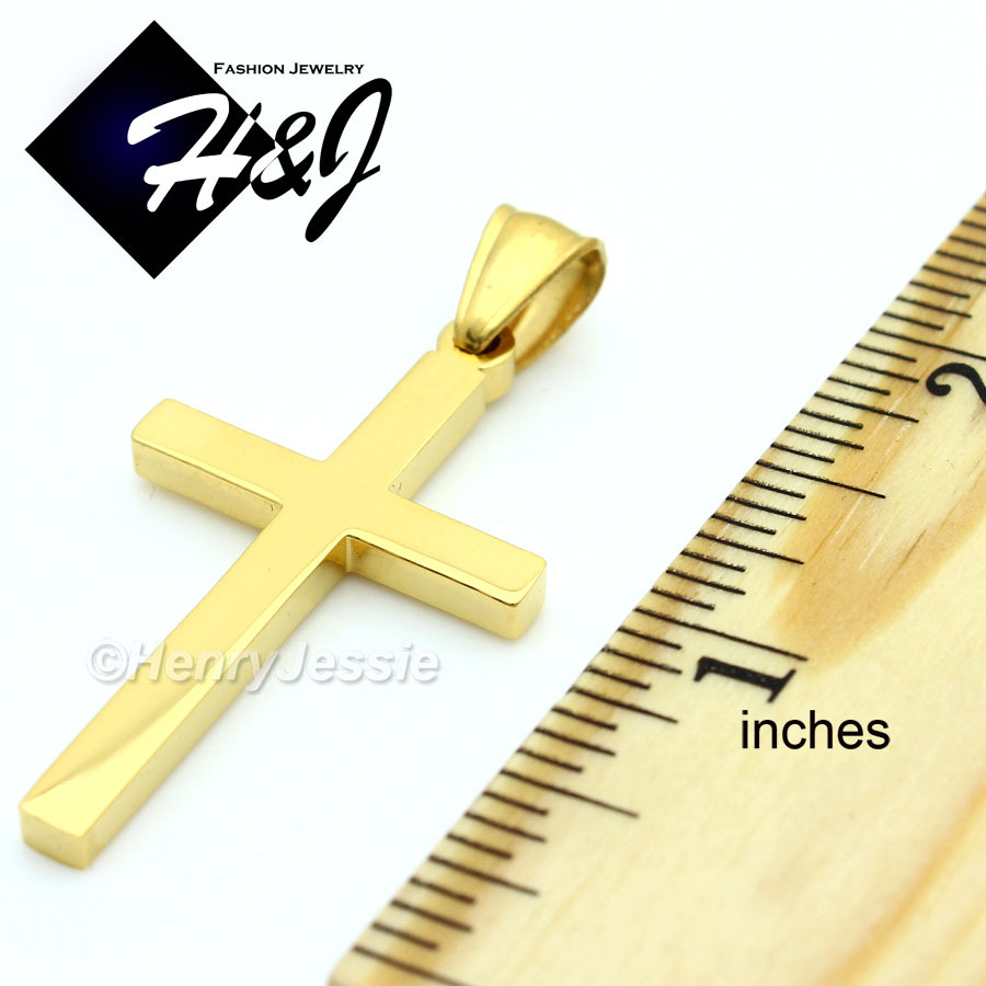 18″20″24″Stainless Steel 1.5mm Gold Plated Rope Chain Necklace Cross Pendant*GP