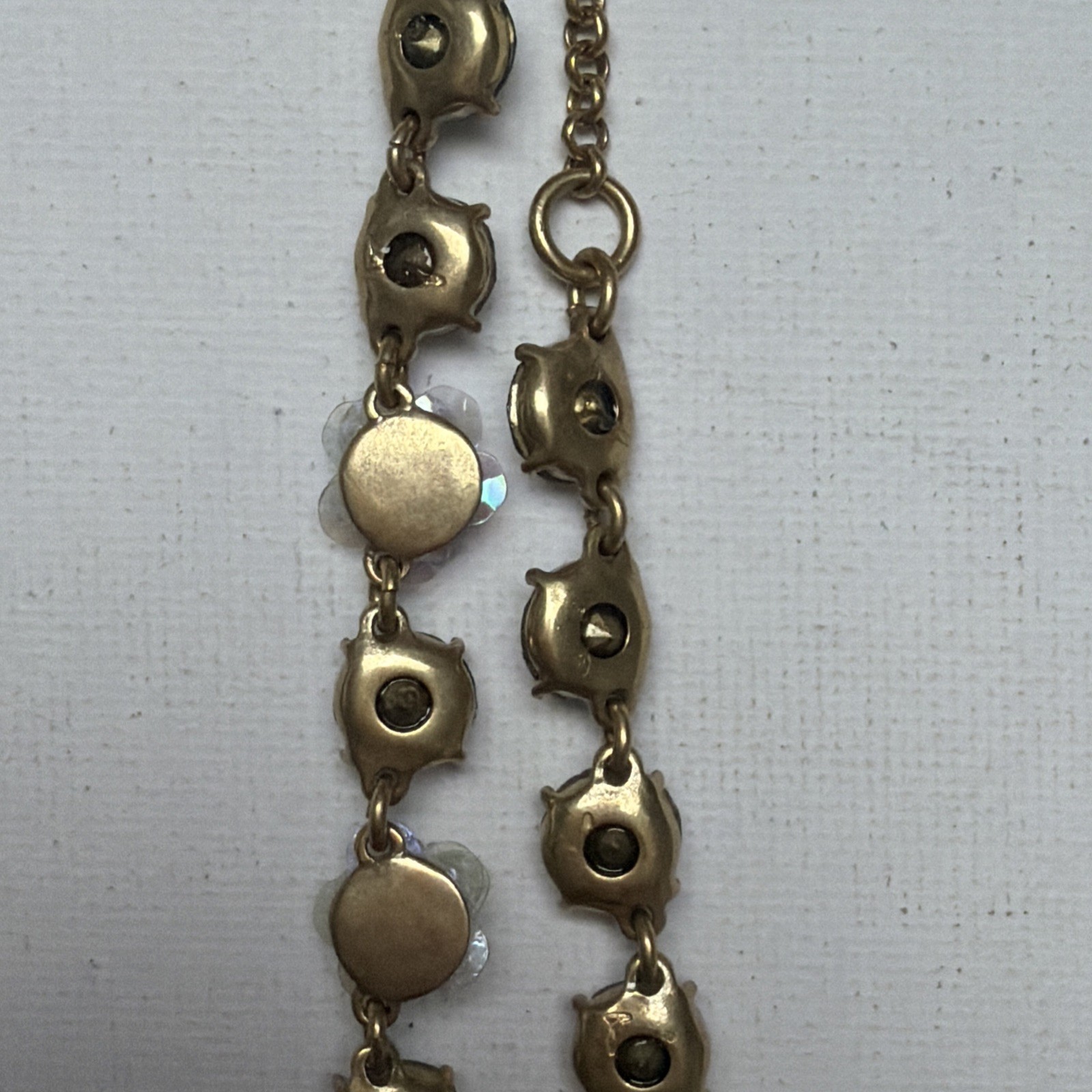 Ann Taylor Clear Colorless”Stones” And Gold Tone Statement Necklace*