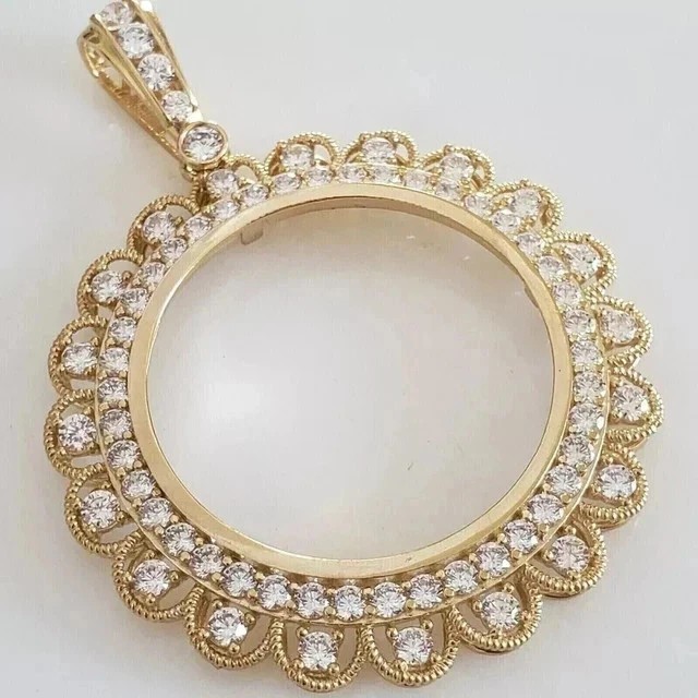 2.30Ct Round Cut Simulated Diamond Women’s Beauty Pendant 14K Yellow Gold Plated