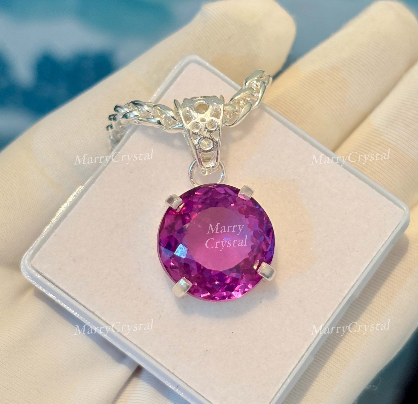 30 Ct Lab Grown Color Change Alexandrite Pendant Garman Silver Loose Gemstone
