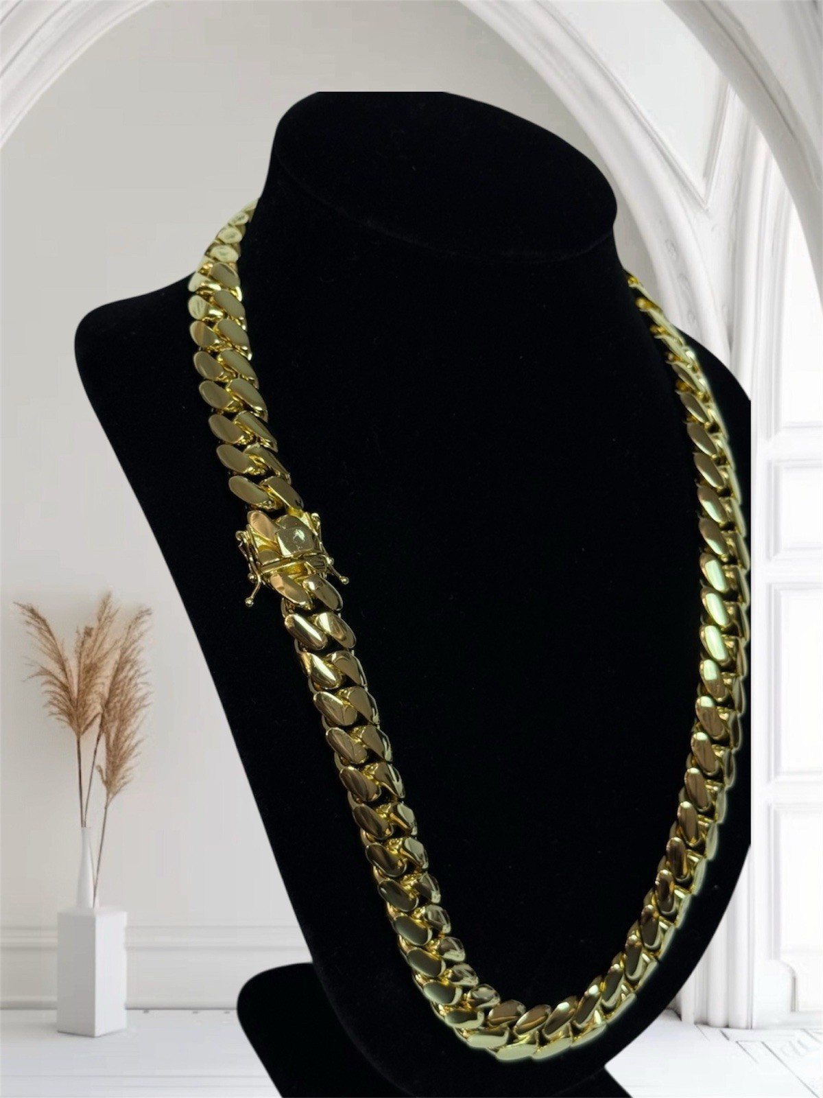 Miami Premium Water Resistant Cuban Link Gold Plated Chain 14mm 18k & 14k