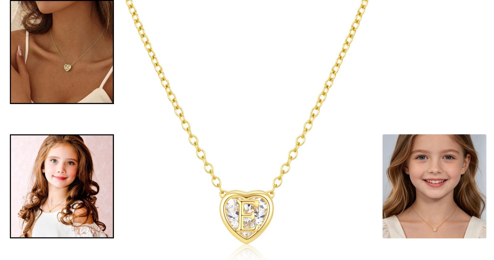Elegant A-Z Heart Initial Necklace with Cubic Zirconia – Gift-Ready Jewelry