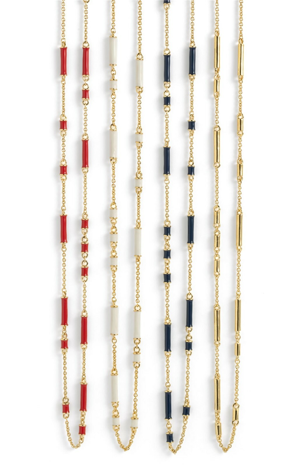 Kate Spade NY Black Gold Ivory “Bar None” Scatter Necklace Station long chain
