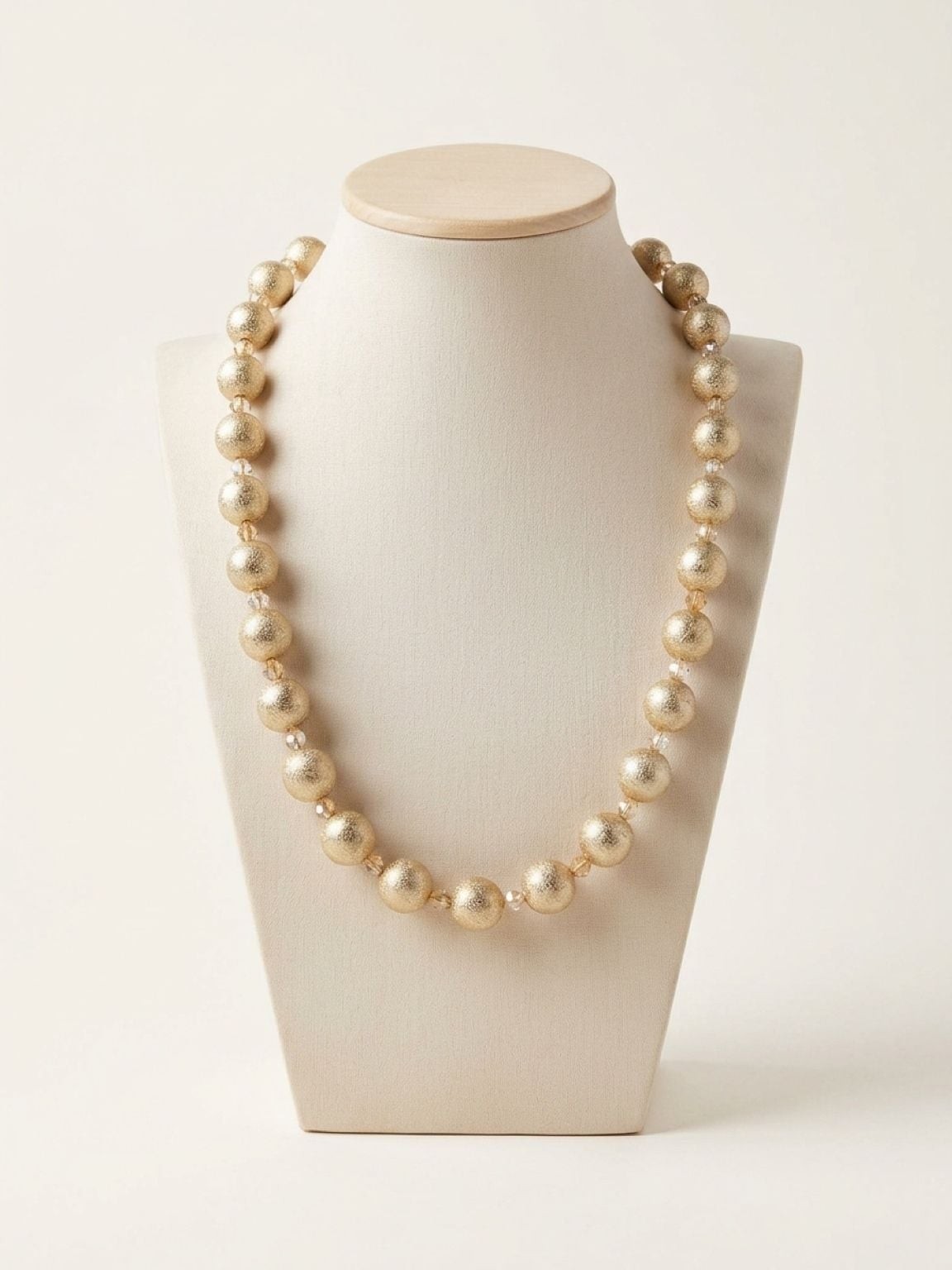 C Logo Gold-Tone Metallic Bead Statement Necklace
