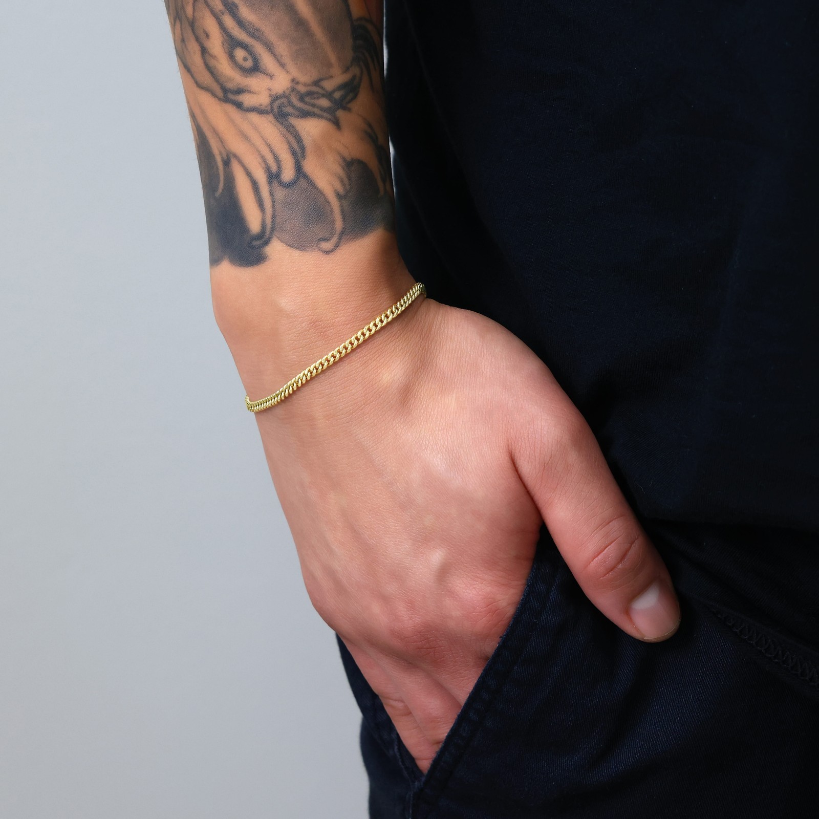 10K Yellow Gold 3mm Miami Cuban Link Chain Bracelet Men Women 7″ 7.5″ 8″ 8.5″ 9″