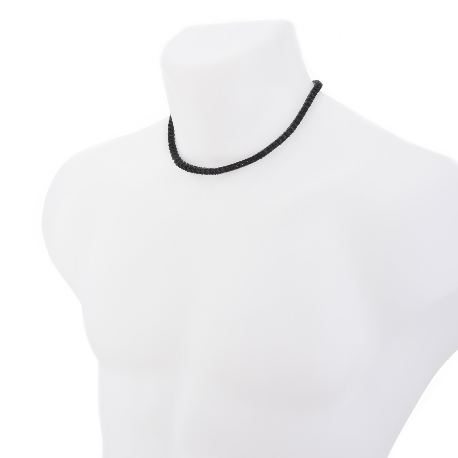 Fashion Black Plated Tennis Stone Chain Necklace 16″ / 18″ / 20″ / 22″ / 24″