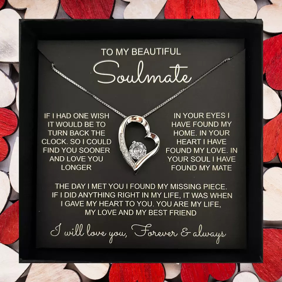 To My Soulmate Necklace Birthday/Anniversary/Christmas Gift for Wife/Girlfriend