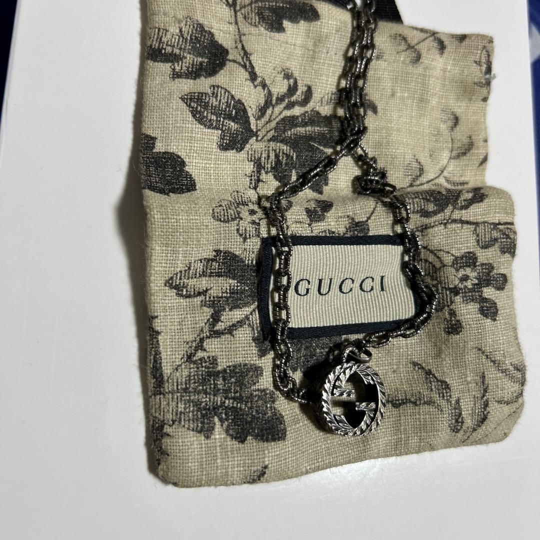 Current Excellent GUCCI Interlocking G Large Necklace Approx. 45