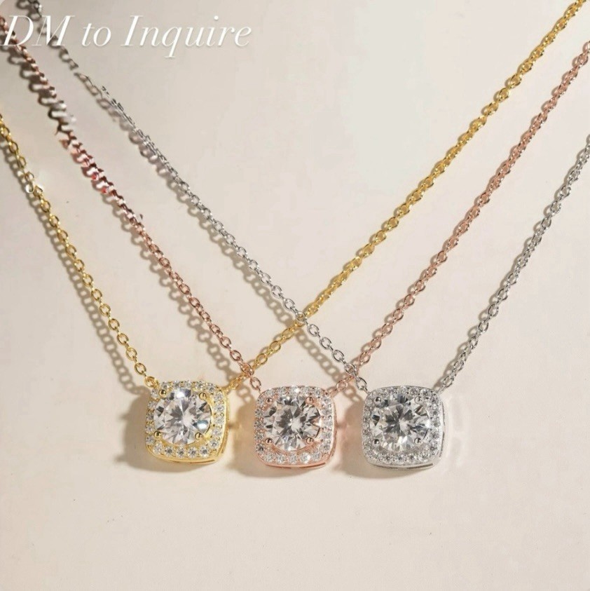 Silver Tone Pavé Iced Out Round Engraved Photo Pendant Rope Chain Necklace