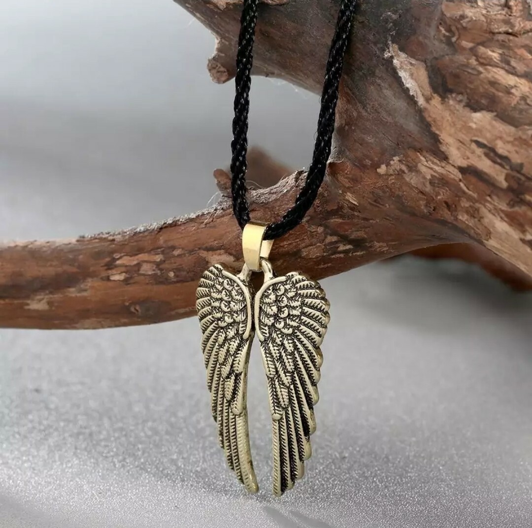 Men’s Fashion Jewelry Guardian Angel Wings Bronze Silver Color Necklace 13-12