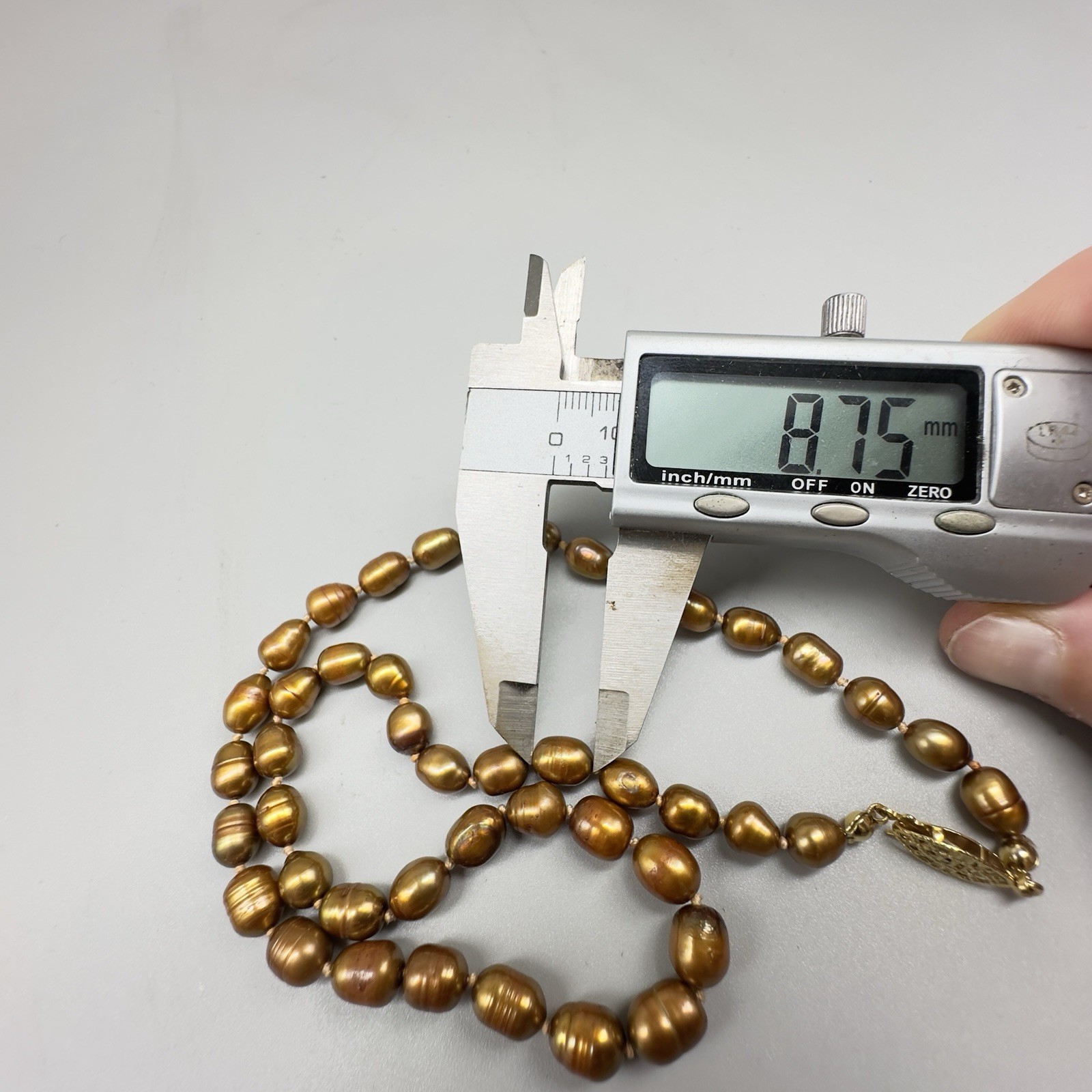 Golden Baroque Freshwater Pearl Necklace 18” Long 6-7mm