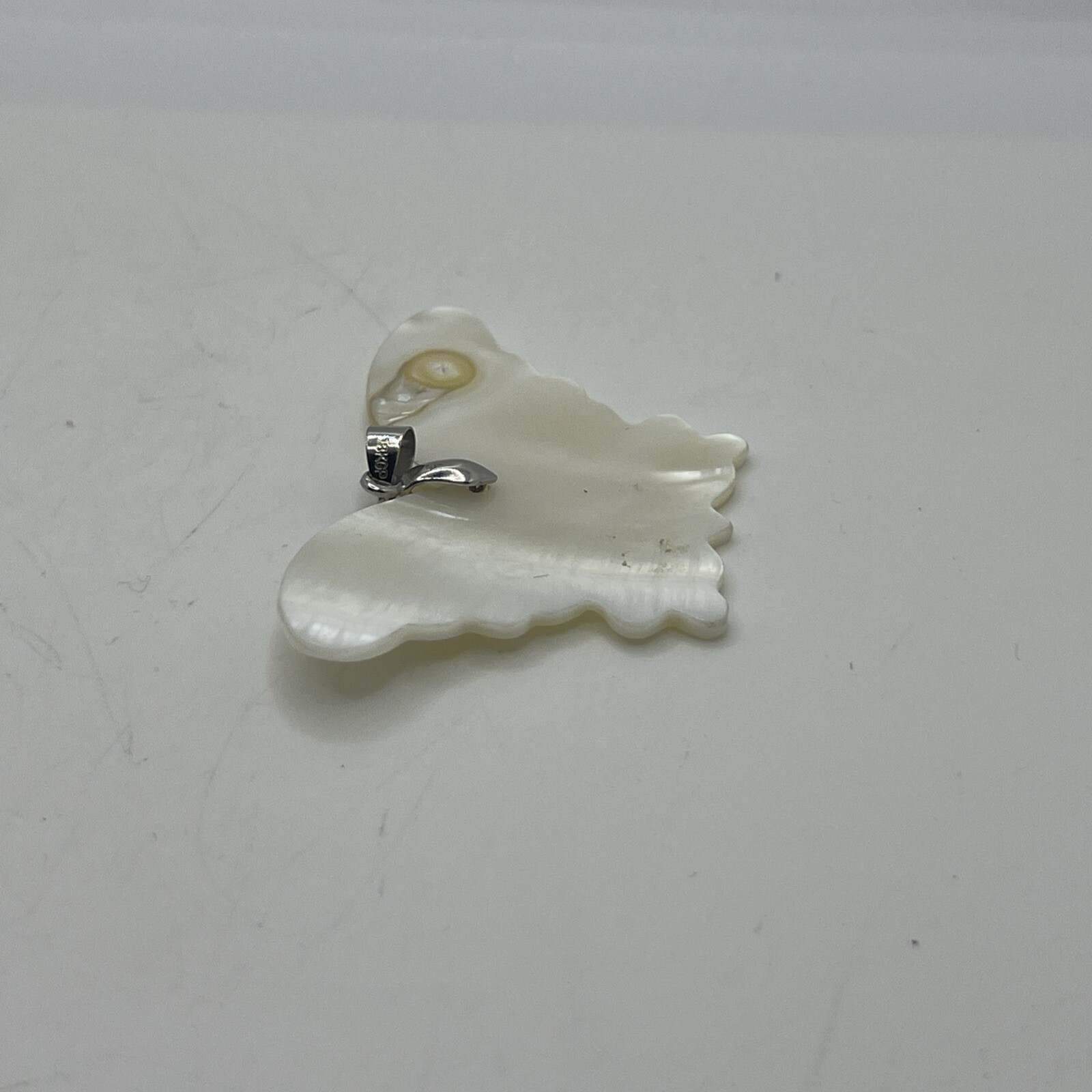 Butterfly Pendant Conch Shell Like – Costume Jewelry Ivory Color