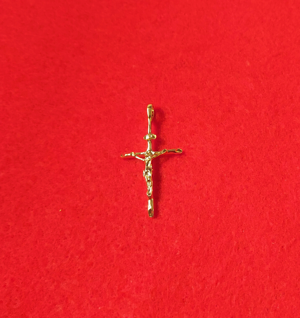 14KT GOLD PLATED CROSS CRUCIFIX CHARM PENDANT WITH 16 INCH ROPE NECKLACE – 2040