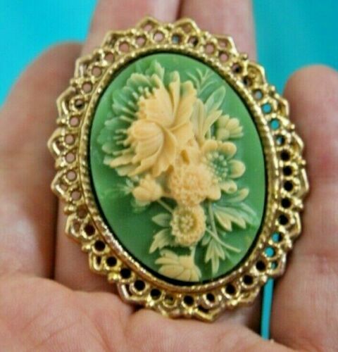 Handcrafted Gothic Victorian Vintage Cameo Necklace Pendant or Brooch Jewelry