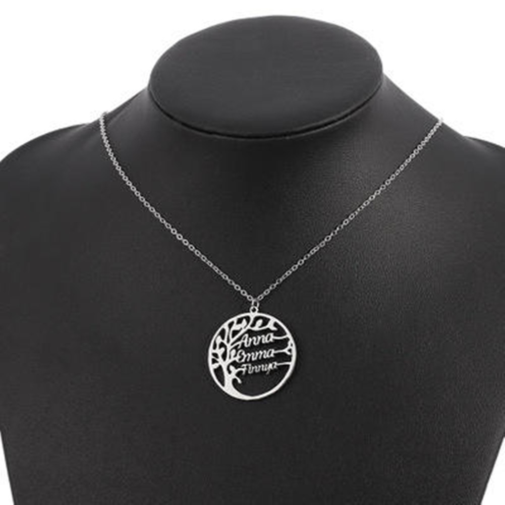 Personalized Family Tree Name Necklace Pendant Custom Jewelry for Mom,Women