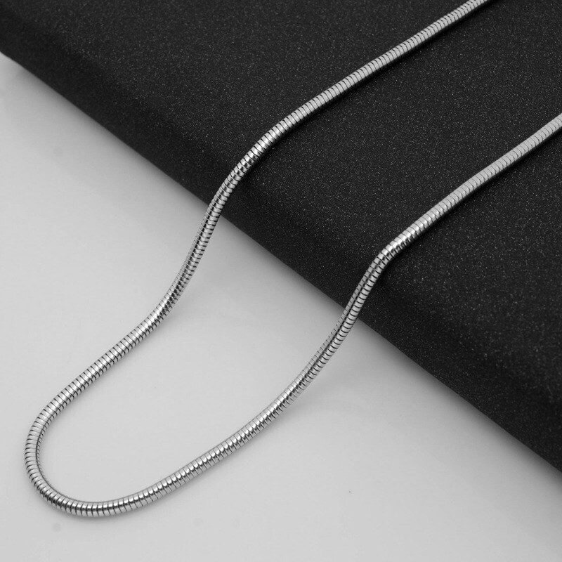 Wholesale Price Stainless Steel Silver Round Snake Chain Necklace Men’s Women’s