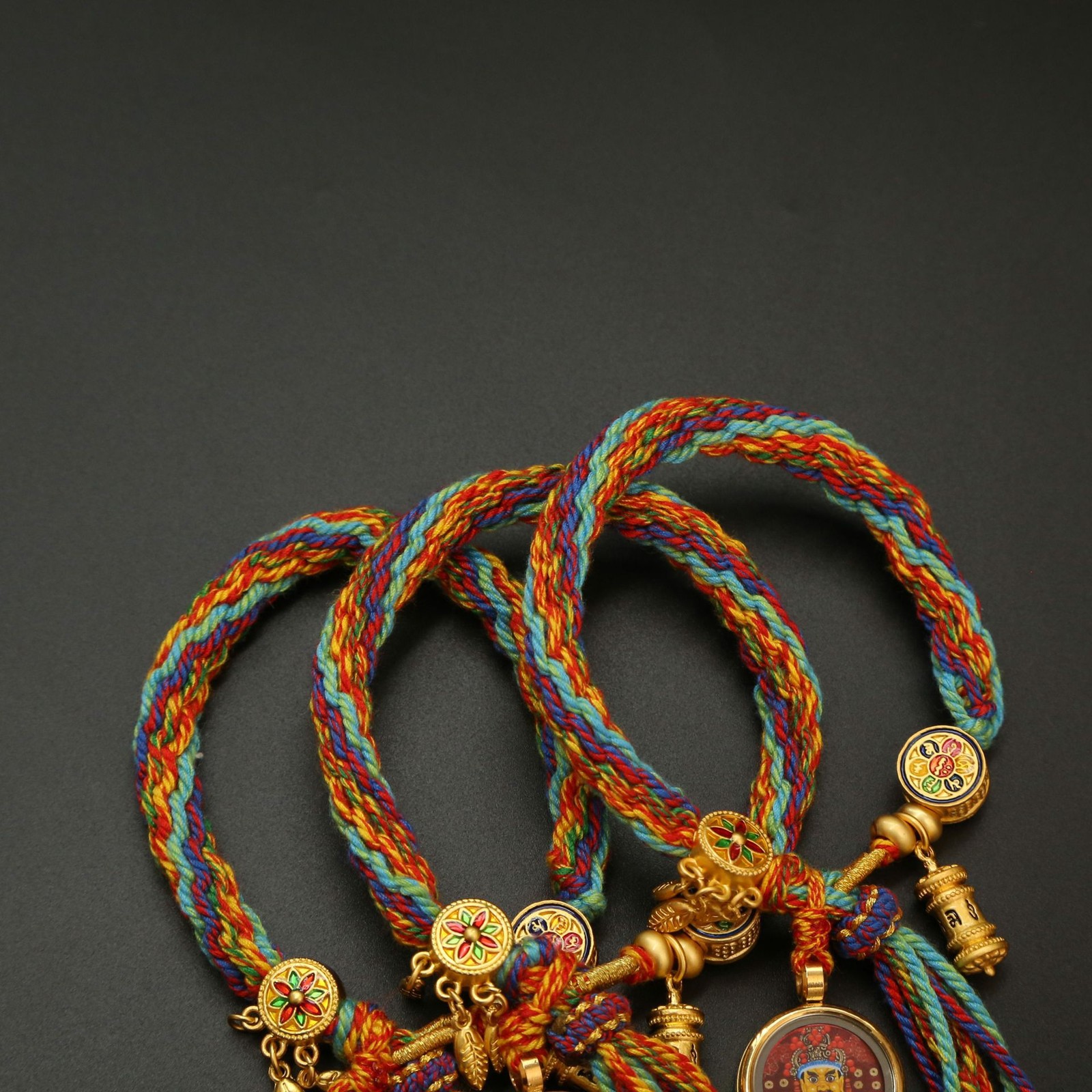 Wuye Colorful Thangka Band Rope Tibetan Bracelet Unisex Decorations Amulet Gift