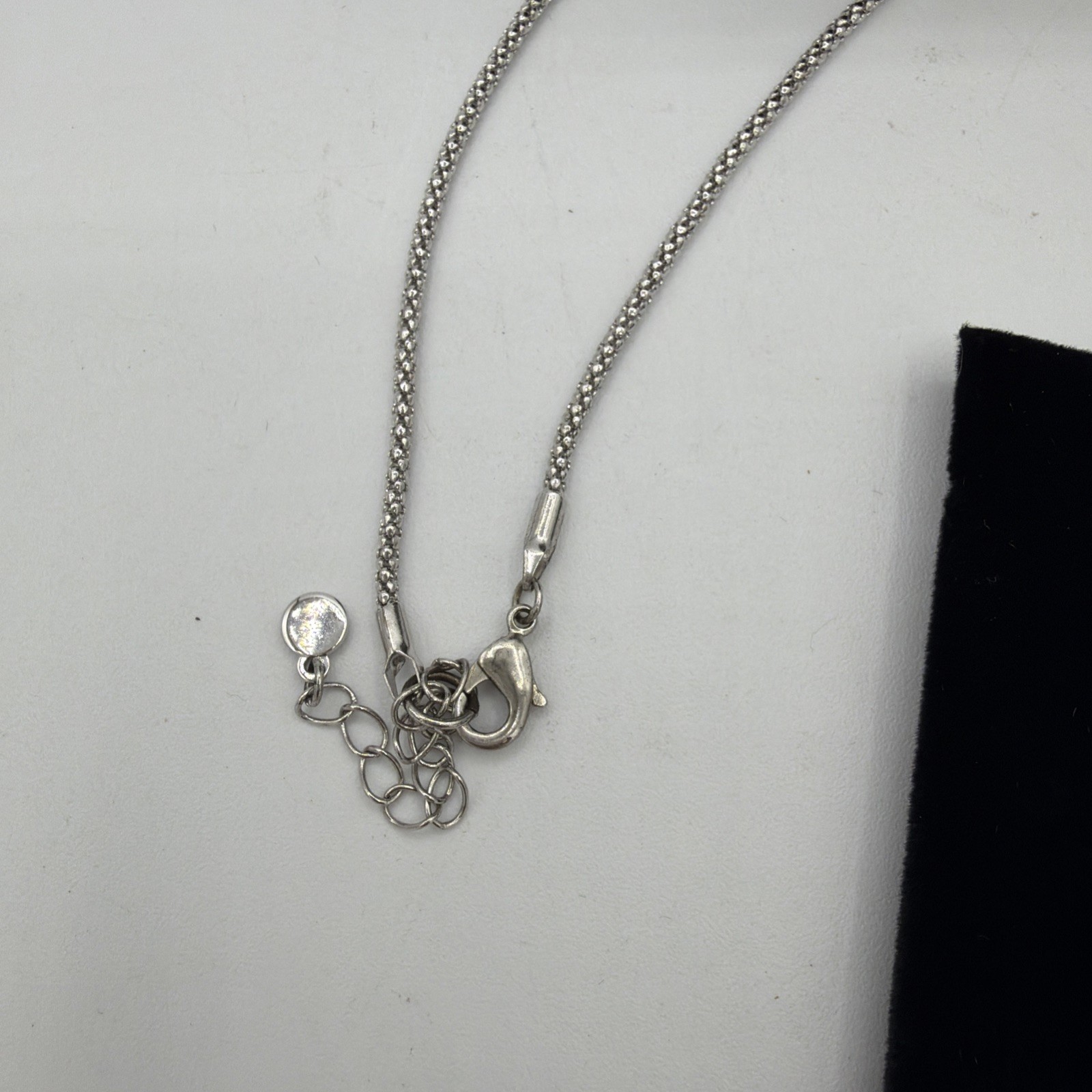 Swarovski Silver Tone Articulated Princess Teddy Bear Necklace J. NINA crystals