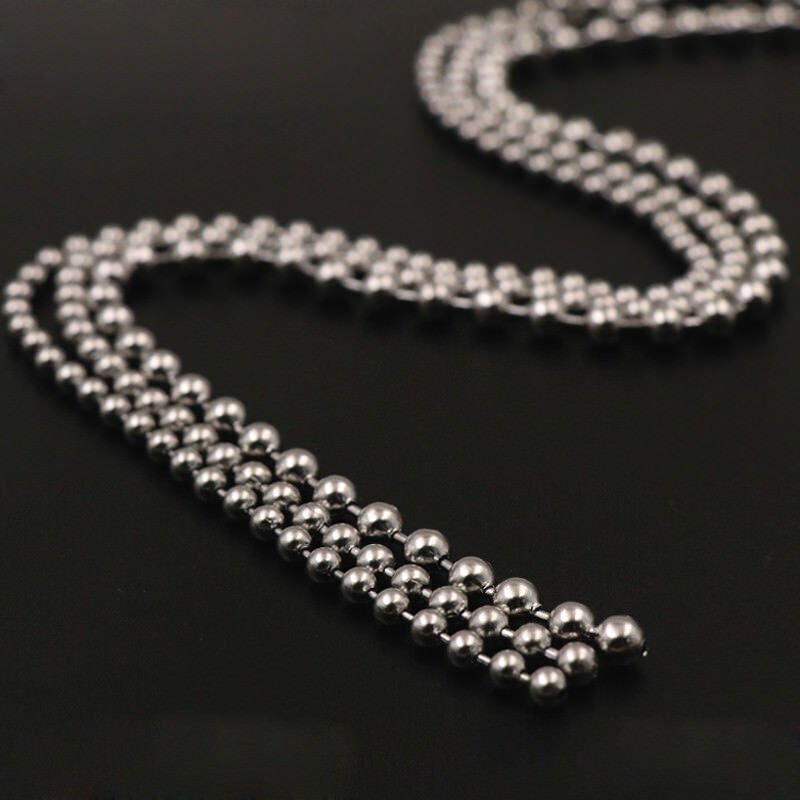 1.5mm-10mm Bead 304 Stainless Steel Ball Necklace Chain Silver Sold By Meters