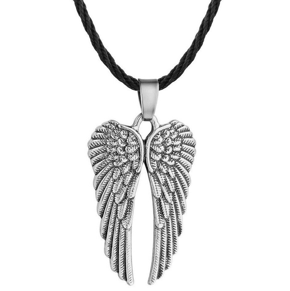Men’s Fashion Jewelry Guardian Angel Wings Bronze Silver Color Necklace 13-12