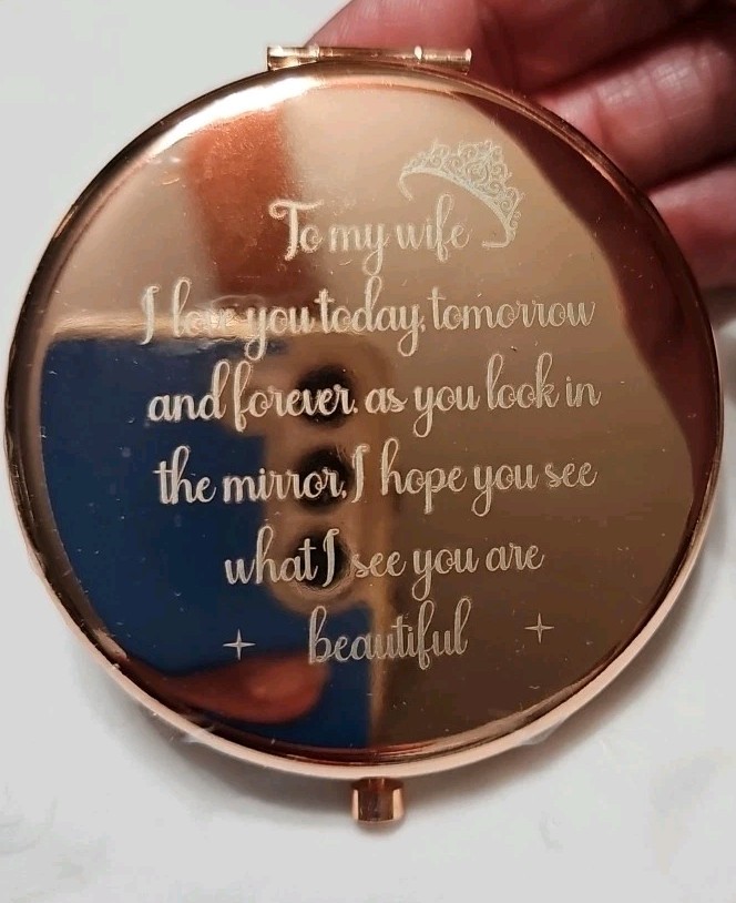 Sentimental Wife Gifts for Birthday, Valentine’s day- Compact Mirror for Wives