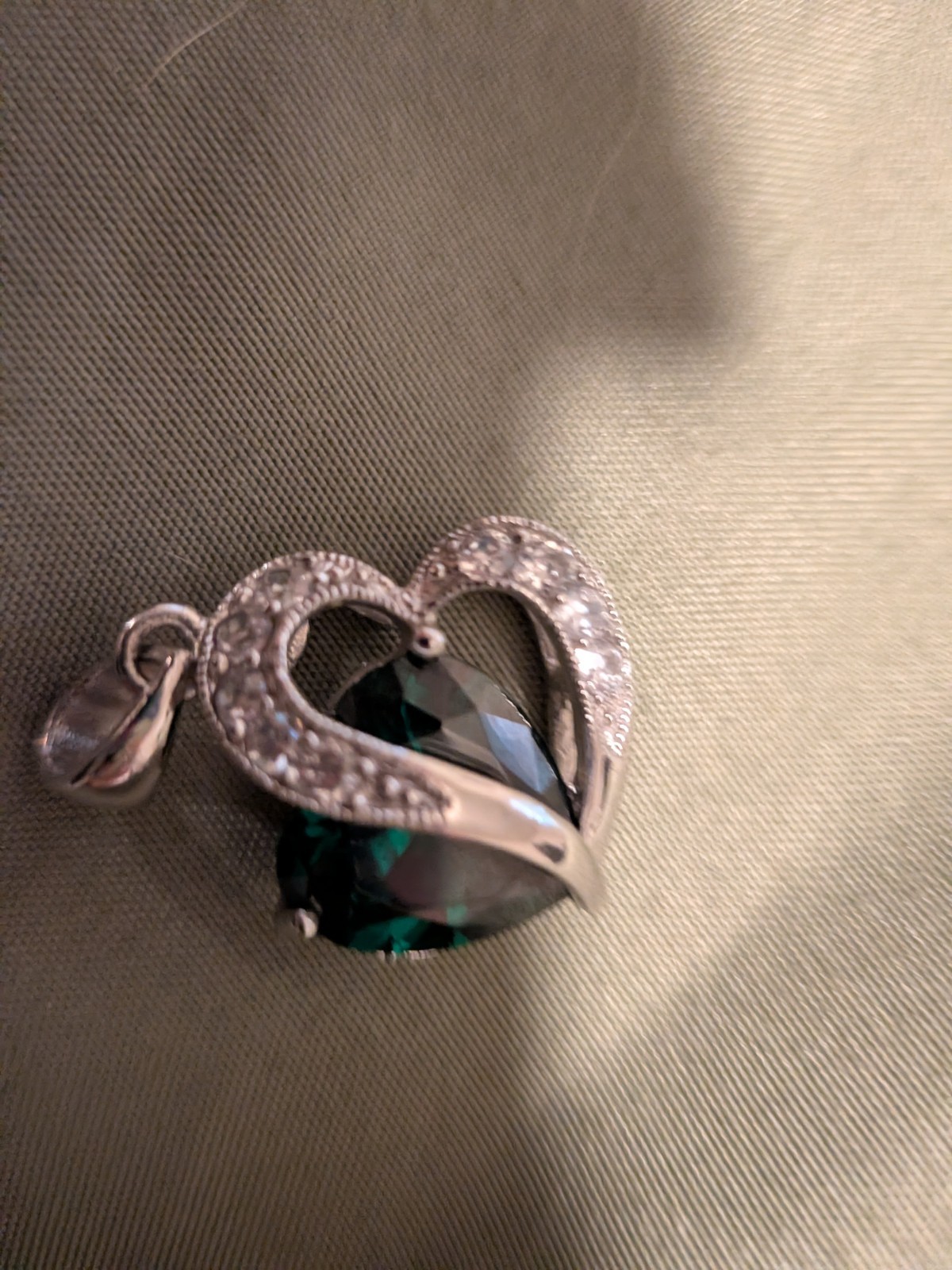 Infinity Love Heart May Birthstone Necklace Green Just The pendent