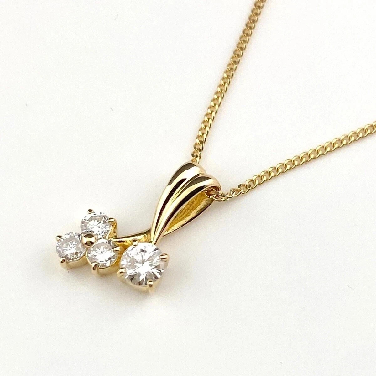 14K Yellow Gold Plated 1.50Ct Round Cut Simulated Diamond Women’s Fancy Necklace
